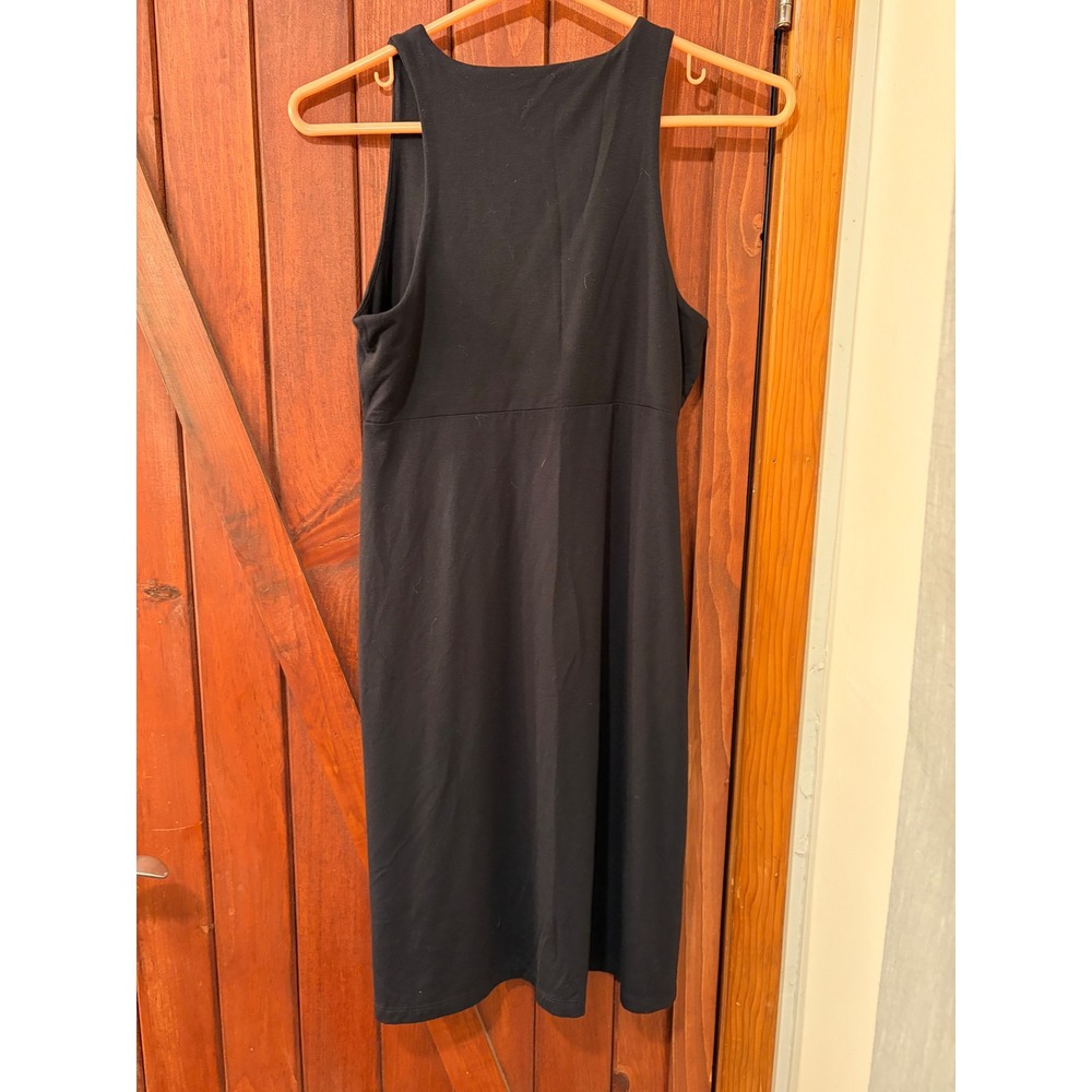 Athleta Womens Black High Neck Sleeveless Racerback Empire Waist Dress XS